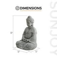thumbnail image 2 of Sunjoy Buddha Statue 14.17 in. L x 11.42 in. W x 20.08 in. H Large Sized Buddha Garden Statue Gray Decorative Outdoor Buddha Statue, 2 of 8