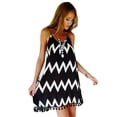 thumbnail image 1 of KAKOWELY Vestido negro con estampado de ondas, elegante vestido de fiesta de verano, disfraz decorativo, falda playera con borlas a la moda para mujer - Talla XL, 1 of 4