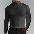 thumbnail image 2 of Garbnen Gray Men's Turtleneck Shirts Mock Neck Long Sleeve Base Layer Men Cold Weather Fitted Winter Warm Undershirts Men, 2 of 8