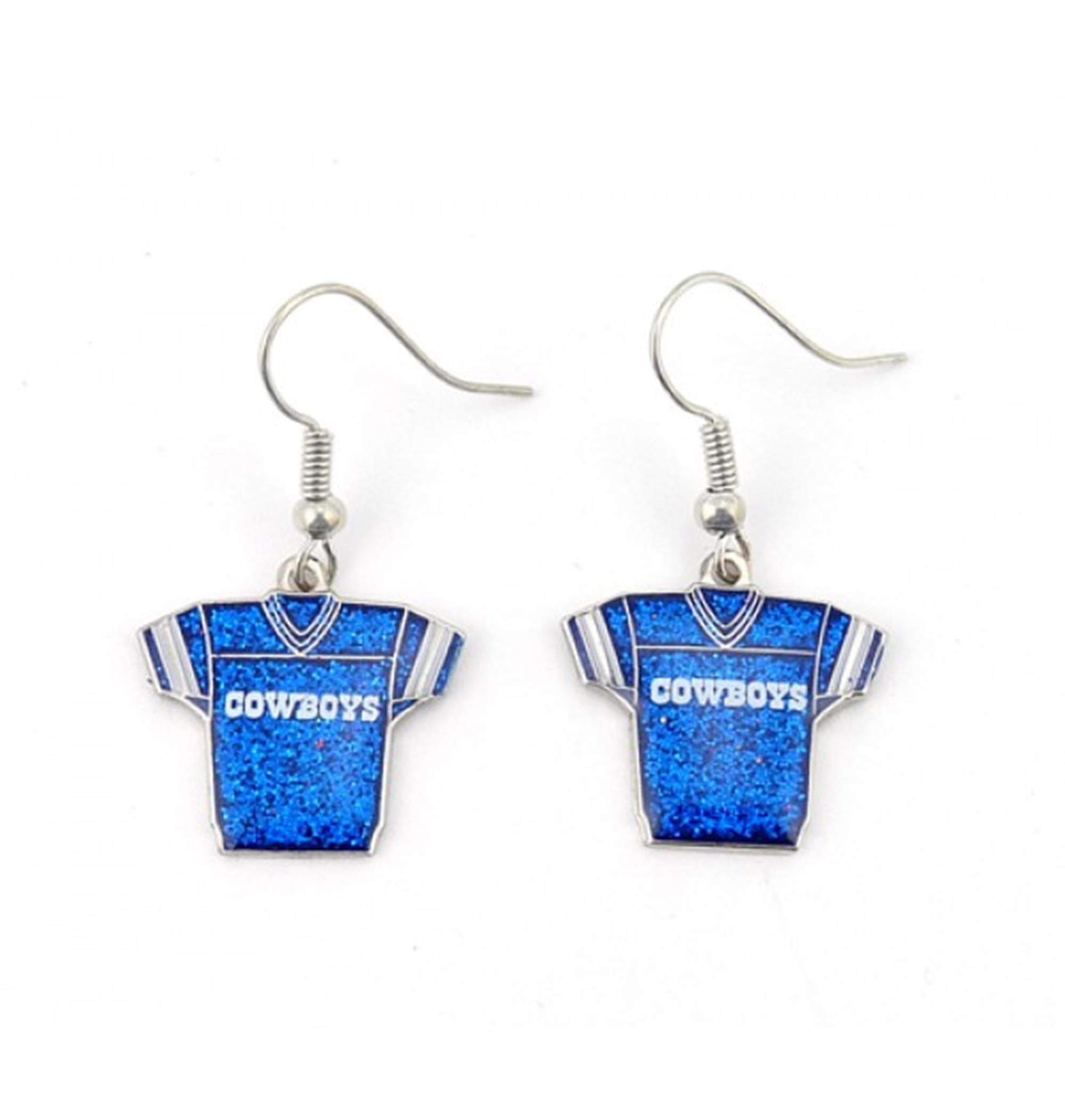 NFL Glitter Jersey Earrings Dangle Charm Team Logo PICK YOUR TEAM w/Gift Box