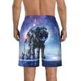 thumbnail image 3 of Disketp Men'S Swim Trunks Hawaiian Breathable Surf Beach Swimsuits Mesh Lining Beach Shorts With Pockets-Astronauts Start Running, 3 of 9