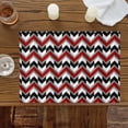 thumbnail image 3 of Abstract Art Zig Zag Burgundy Red Striped Placemats Set of 6,Wipeable Washable Table Mats for Dining Tables, Geometric Art Place Mats for Kitchen Event Party Tabletop Decor, 3 of 9