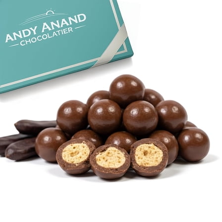 Andy Anand Carob Malt Balls, Tastes like chocolate Amazing-Delicious-Decadent Gift Box, Birthday, Valentine, Christmas Gourmet Food, Mothers Fathers day Anniversary Wedding (1 lbs)