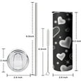 thumbnail image 6 of Black and White Love Skinny Tumbler 20oz - Insulated Water Bottle- Insulated Travel Coffee Mug, 6 of 7