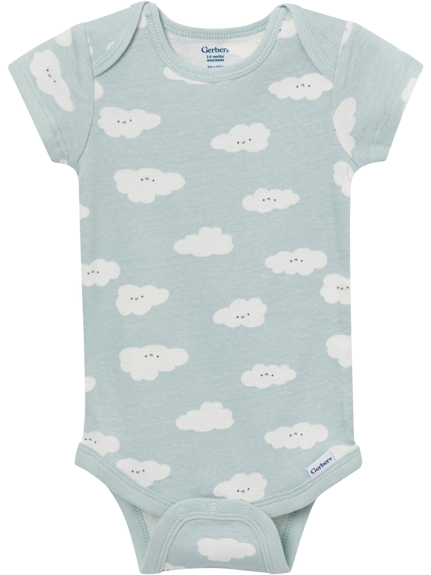 Gerber Baby Neutral Short Sleeve Onesies, 8-Pack, Sizes 0/3 Newborn - 12 Months