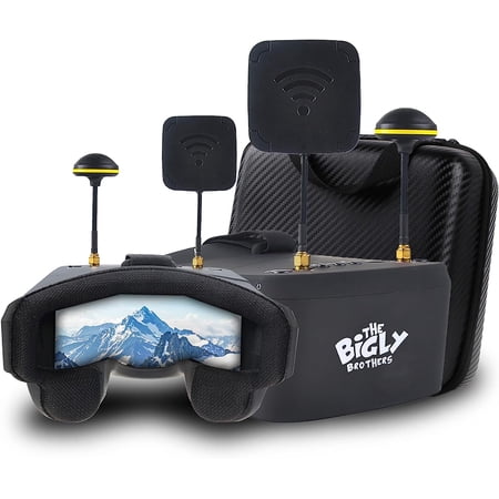 The Bigly Brothers Upgraded EV800d Mark III FX Edition FPV Goggles  True Diversity  Upgraded Receiver  Improved Signal  Low Latency  Low lag  Dual Signal FPV Goggles