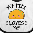 thumbnail image 4 of Inktastic My Titi Loves Me with Taco Illustration Boys or Girls Baby Bib, 4 of 4