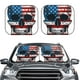 thumbnail image 2 of Balery American Flag Skull Parasol para parabrisas de coche de 2 piezas | Parasol plegable para parabrisas delantero de coche para la mayoría de sedanes-Small, 2 of 6