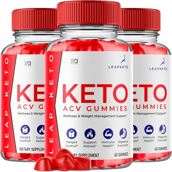 Keto Leap Keto ACV Gummies - Apple Cider Vinegar Supplement for Energy & Focus - Dietary Supplement Gummies with Apple Cider Vinegar Folate Vitamin B12 B6 Beet Root - 3 Pack, 180 Gummies