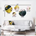 thumbnail image 4 of Designart "Fluid Stone Yellow and Green I" Abstract Marble Metal Wall Art Set of 5 Piece, 4 of 5