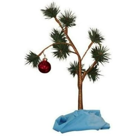 Christmas tree organic charlie brown range decorated Charlie Brown Christmas Tree with Blanket 24" Tall (Non-Musical