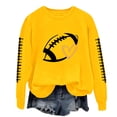 thumbnail image 2 of Holzkary Game Day Sweatshirts Women Football Sweatshirt Football Rugby T-Shirts Casual Game Day Fan Pullover Top Spring Summer Lapel Art Round Neck Button Loose Pullover Tops Casual Shirt Yellow Xxl, 2 of 4