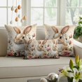 thumbnail image 6 of Easter Decorative Throw Pillow Covers 16x16 Inch Set of 2 Easter Cute Bunny Home Decor Pillow Cases for Couch, Spring Flowers Cushion Case for Living Room Bedroom Bed Car Chair, 6 of 9