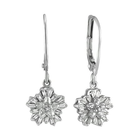 Diamond Cluster Snowflake Earrings (0.20 carats, H-I I2-I3) (10k)