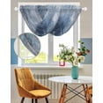 thumbnail image 3 of Waterfall Valances for Windows, Blue Kitchen Sheer Valance Curtains, Retro Oil Painting Modern Abstract Art Aesthetics Rod Pocket Elegant Swag Valances for Living Room Bedroom, 47.2"x38.5", 3 Panel, 3 of 8