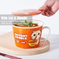 thumbnail image 3 of Cuenco de cerámica para ramen TOPWCK de 1 litro con tapa, apto para microondas, apto para gatos, 3 of 8