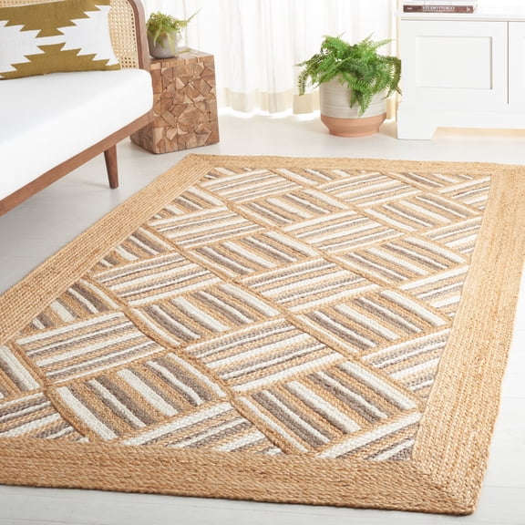 Safavieh Natural Fiber Allycia Geometric Area Rug, Natural/Gray, 5' x 8'