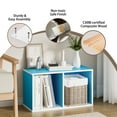 thumbnail image 5 of HOMLUX 9" x 12" x 21" Storage Shelf 2 Tier Cube Bookcase, Suitable for Small Space, White & Blue, 5 of 7