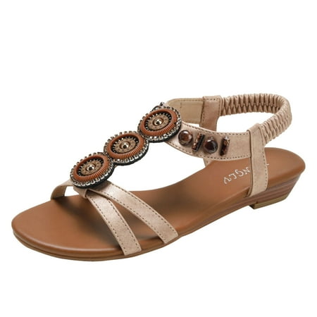 

zuwimk Wide Width Sandals For Women Women Rhinestone Bowtie Flip Flops Jelly Thong Sandals Rubber Flat Beach Rain Shoes Gold