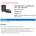 thumbnail image 2 of Front Brake Pad Set - Compatible with 2007 - 2017 Jeep Patriot 2008 2009 2010 2011 2012 2013 2014 2015 2016, 2 of 2