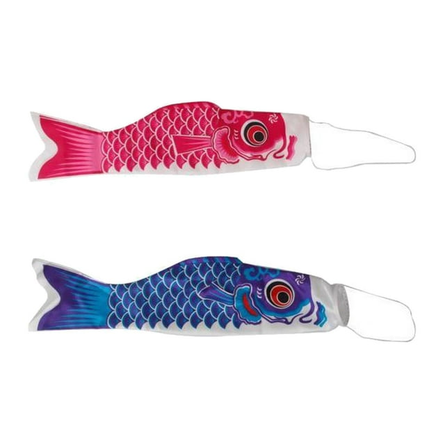 2 piezas Baoblaze Japón Streamer Japanese Hanging decoraciones al aire libre Rosa 100cm Azul 150cm