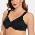 thumbnail image 3 of MELENECA Women's Minimizer Seamless Unlined Comfortable Plus Size Underwire Bra Black 46C, 3 of 6