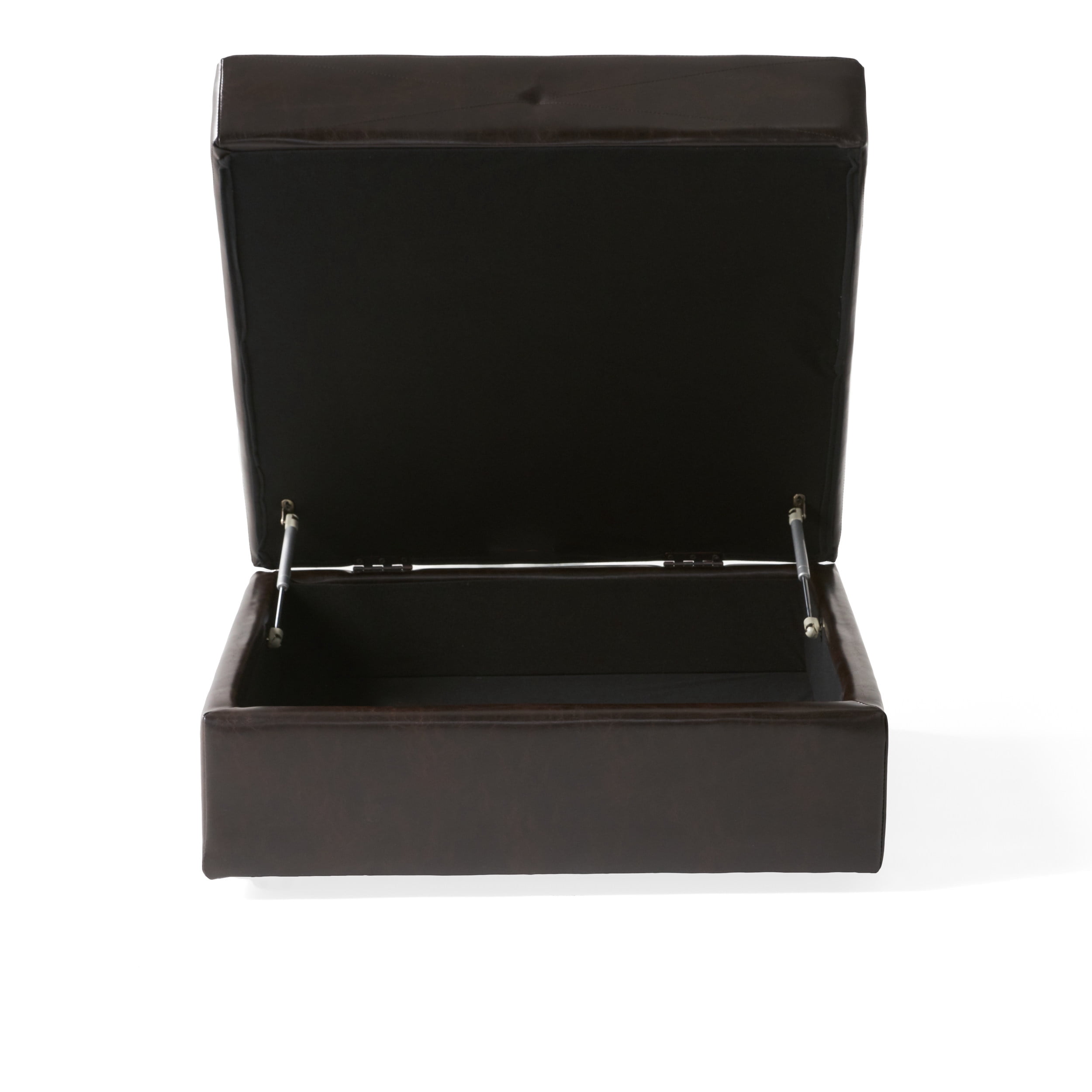 Brandon Brown Leather Storage Ottoman
