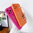 thumbnail image 4 of Compatible with iPhone 13 Pro Max Case(2021 6.7),Side Cute Plated Love Heart Back Bling Butterfly with Full Camera Len Cover Protection Soft TPU Shockproof Phone Case for Women Girl Men,Orange, 4 of 13