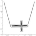 thumbnail image 3 of White Sterling Silver necklace Cable Themed Sideways Cross Flat Back 17.5 in 1 mm, 3 of 3