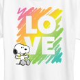 thumbnail image 3 of Peanuts - Rainbow Love Scribble - Ladies Short Sleeve Classic Fit Tee, 3 of 6