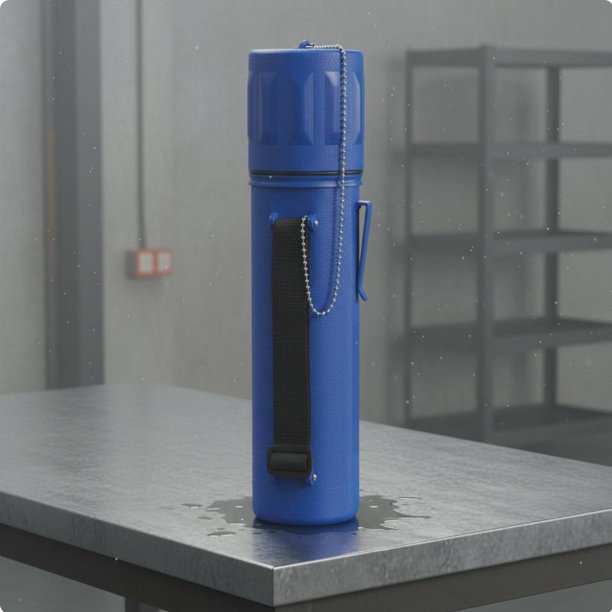 Tubo Aislante Para Varillas De Unión Metálicas Que Mantiene Los Electrodos Secos. Tubo De Almacenamiento Para Varillas De Unión Metálicas. Contenedor Portátil Para Azul oscuro con correa