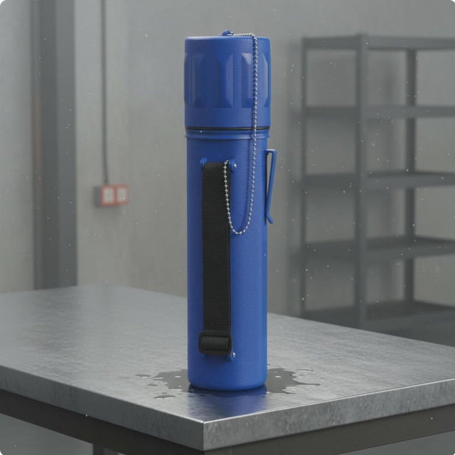 Tubo Aislante Para Varillas De Unión Metálicas Que Mantiene Los Electrodos Secos. Tubo De Almacenamiento Para Varillas De Unión Metálicas. Contenedor Portátil Para Azul oscuro con correa