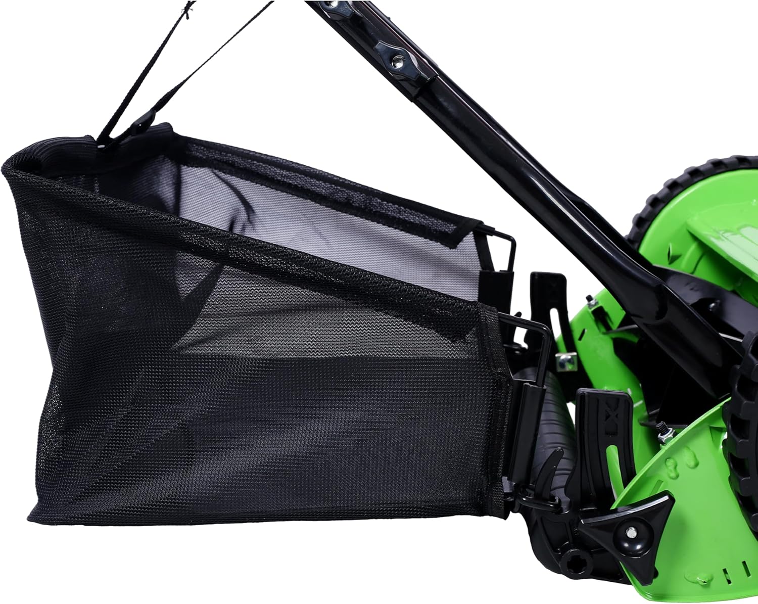 Acekid 16-Inch 5-Blade Push Reel Lawn Mower, 0.6"-1.8" Adjustable Cutting Height, Manual Grass Cutter with Catcher, Green