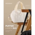 thumbnail image 4 of Insulated Lunch Box for Women, 12L Puffy Reusable Lunch Bag for Work, Office & Picnic, Leak-Proof Tote with Shoulder Strap,Cream, 4 of 7