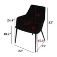 thumbnail image 5 of Ouuuhlala OLL-LI-BLK2 Lingo Harmony Upholstered Dining Chair with Conic Legs, Black - Set of 2, 5 of 8