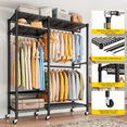 thumbnail image 4 of 79" H Garment Clothes Rack with Wheels, Portable Clothing Storage Rack, 4 of 7