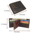thumbnail image 4 of Distressed Vintage Leather Patriot American Flag Wallet -GOD BLESS AMERICA RFID Blocking Leather US Flag Men's Bifold Western Style Wallet Brown, 4 of 6