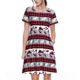 thumbnail image 1 of Balery Buffalo Plaid Forest Vestidos sueltos de manga corta para mujer, vestidos de verano 2025, vestidos casuales de corte A con vuelo., 1 of 6