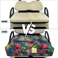 thumbnail image 6 of COEQINE Golf Cart Seat Cover Towel with Foldable Design and Carry Handle, Universal 51.2"x30.3", Comfort Quilted Polyester, 4 Front Pockets, Easy to Clean, Colorful Tropical Leaf, 6 of 8