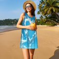 thumbnail image 3 of Balery Heart Shaped Cloud Vestidos de verano para mujer con estampado: vestido holgado sin mangas, vestido playero informal y cómodo para días calurosos., 3 of 7