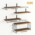 thumbnail image 5 of Fairy 4+1 Tier Bathroom Floating Shelves Over Toilet, 15.8in Wall Shelves for Bathroom, Living Room, Bedroom and Kitchen (Dark Brown), 5 of 7