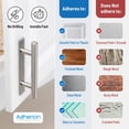 thumbnail image 2 of Manijas adhesivas para puertas de gabinetes de 5 "" | Paquete de 4 | Sin perforación | Quédate | para Cajones Puertas Armarios Ventanas | Adhesivo 3M | Níquel cepillado | Todo metálico |, 2 of 9