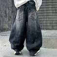 thumbnail image 6 of FYDUU Boys Baggy Jeans For Big Kids Relaxed Fit Denim Pants Elastic Waistband Durable Cargo Jeans Casual Trousers For School Play Everyday Wear 8-9 Years, 6 of 9