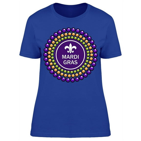 Mardi Grass. Round T-Shirt Women -Image by Shutterstock, Female XX-Large