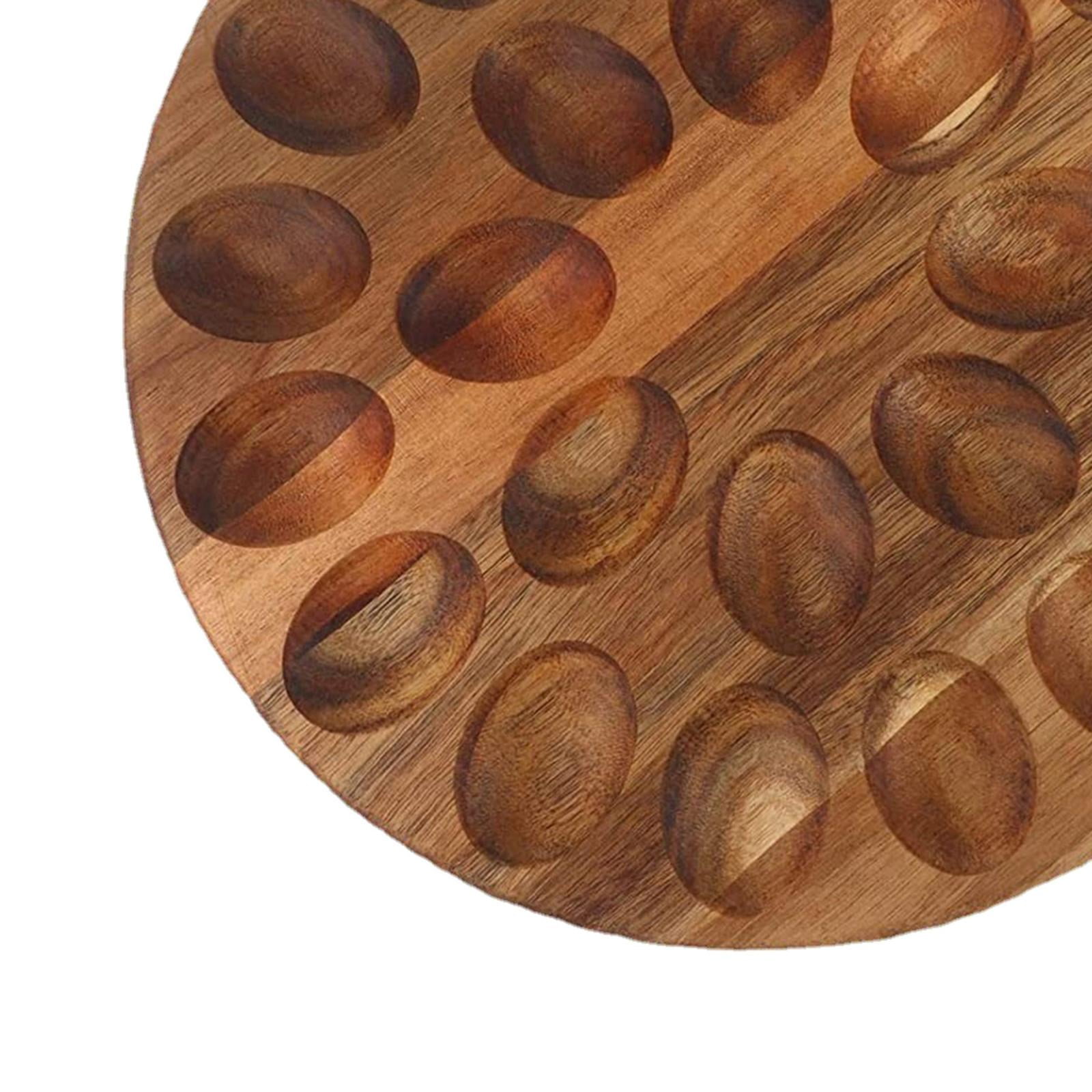 TISHITA Wood Deviled Egg Platter Egg Holder Versatile Reversible Egg Tray Cutting Board for Refrigerator Party Home Kitchen Supplies