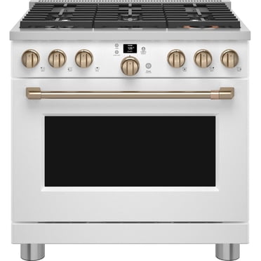 Cafe Cgy366p 36" Wide All-Gas Professional Range - Matte White / Brushed Bronze