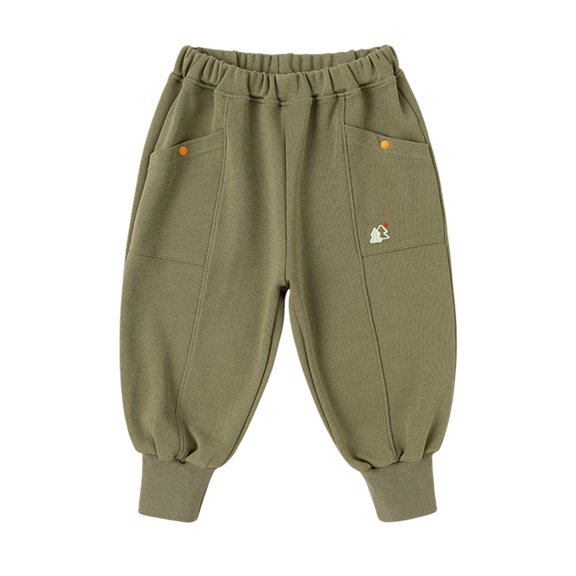 Baby Boy Pants Pocket Elastic Solid Print Sweatpants Trousers Casual Wear 18-24 Months