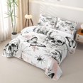 thumbnail image 3 of Homewish Skull Spider Wet Bed Spread Queen,Floral Butterfly Mushrooms Queen Coverlet Set,Halloween Duvet,3-Piece, 3 of 7