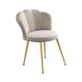 thumbnail image 4 of Sillón de tocador con asiento tapizado y cojín de esponja redondo con respaldo y patas de metal Gris, 4 of 8