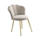 thumbnail image 4 of Sillón de tocador con asiento tapizado y cojín de esponja redondo con respaldo y patas de metal Gris, 4 of 8